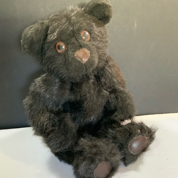 *Black Bear Plush Stuffed Animal Jointed Arms Legs Swivel Head Padded Paws